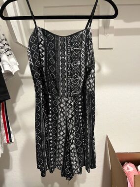 Haute Monde Black & White Printed Mini Romper